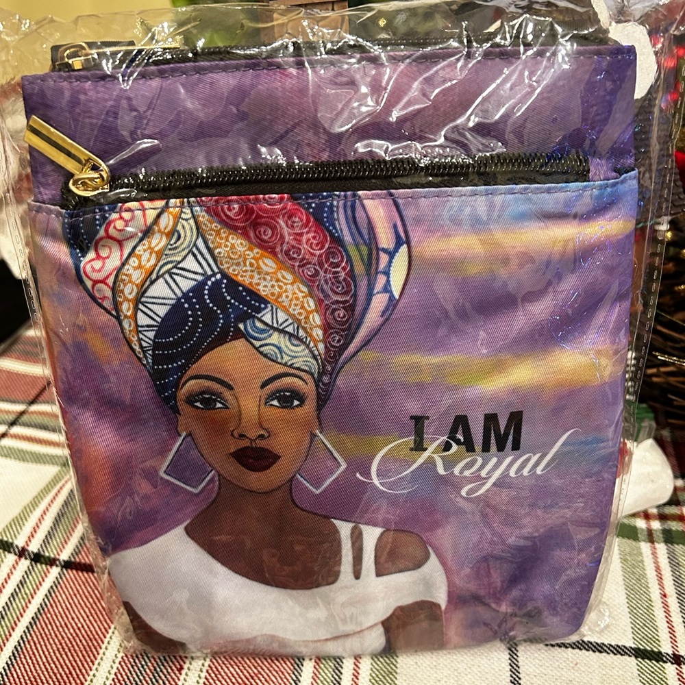 Elegant Purple 'I Am Royal' Crossbody Bag
